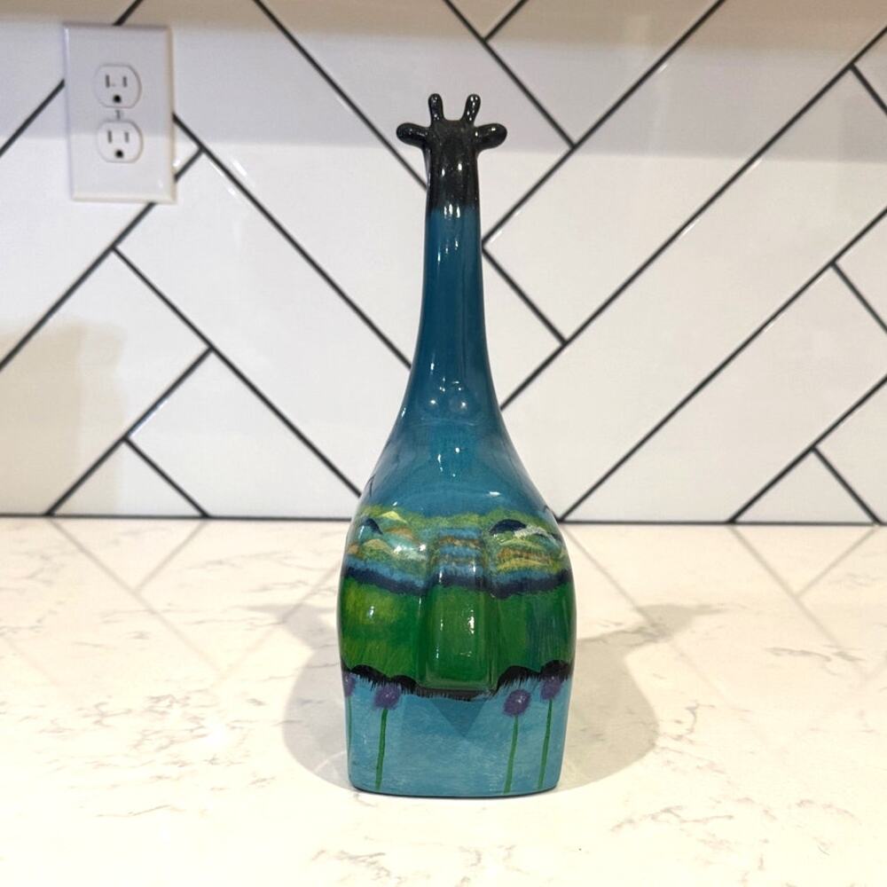 Vintage Mid-Century Modern Whimsical Hand Painted Ceramic Giraffe Figurine 11" H - Picture 5 of 10